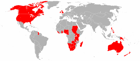 Landen met Engels als officiële taal